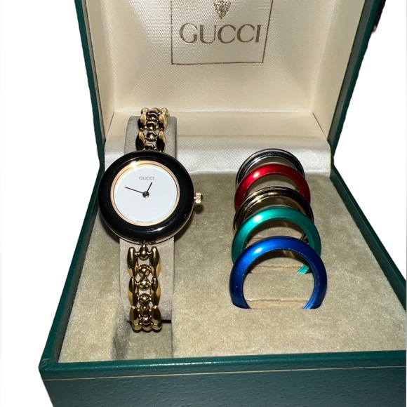 Pristine Condition NWOT GUCCI Watch With Interchangeable Dial - Picture 1 of 3